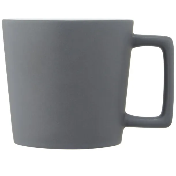 Cali 370 ml ceramic mug with matt finish - Unbranded White Grey