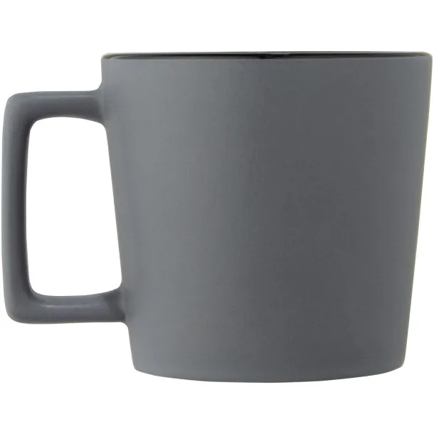 Cali 370 ml ceramic mug with matt finish Solid black Grey