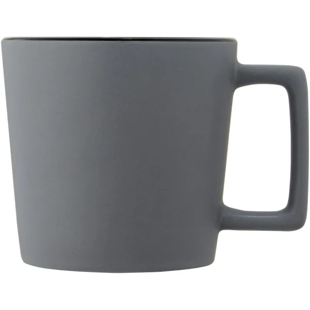 Cali 370 ml ceramic mug with matt finish Solid black Grey