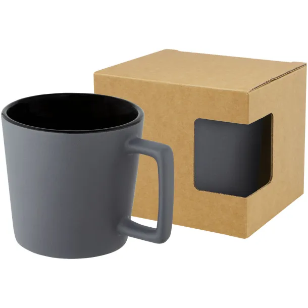 Cali 370 ml ceramic mug with matt finish - Unbranded Solid black Grey