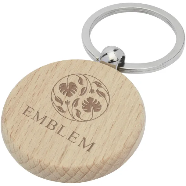 Giovanni beech wood round keychain Natural