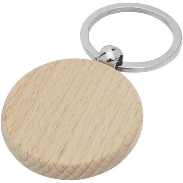 Giovanni beech wood round keychain Natural