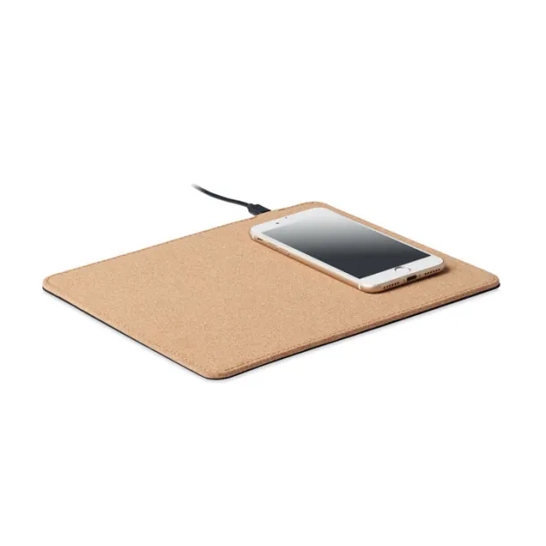 WIRELESS MATTY Cork mouse pad charger 10W Beige