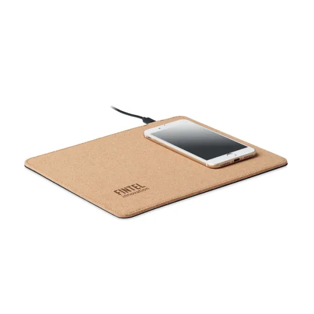 WIRELESS MATTY Cork mouse pad charger 10W Beige