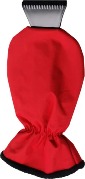 Ashton ABS ice scraper and polyester glove  Crvena