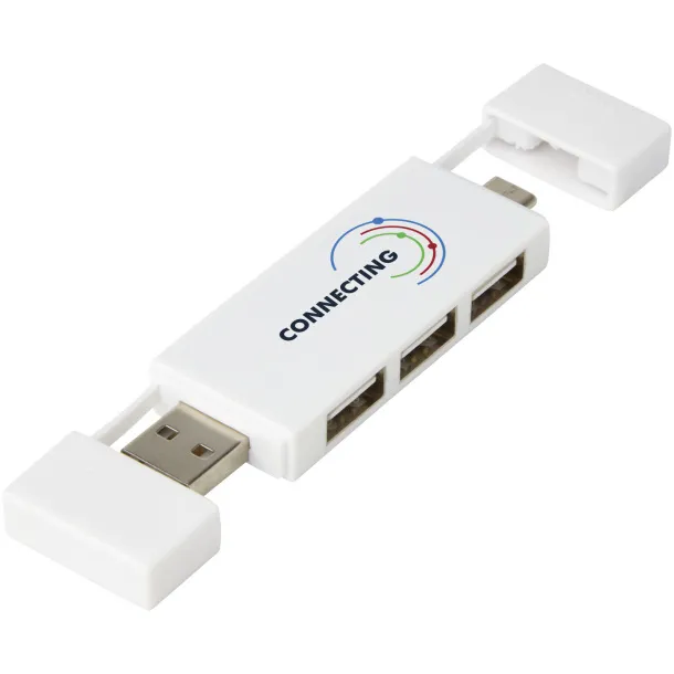 Mulan dual USB 2.0 hub - Unbranded White