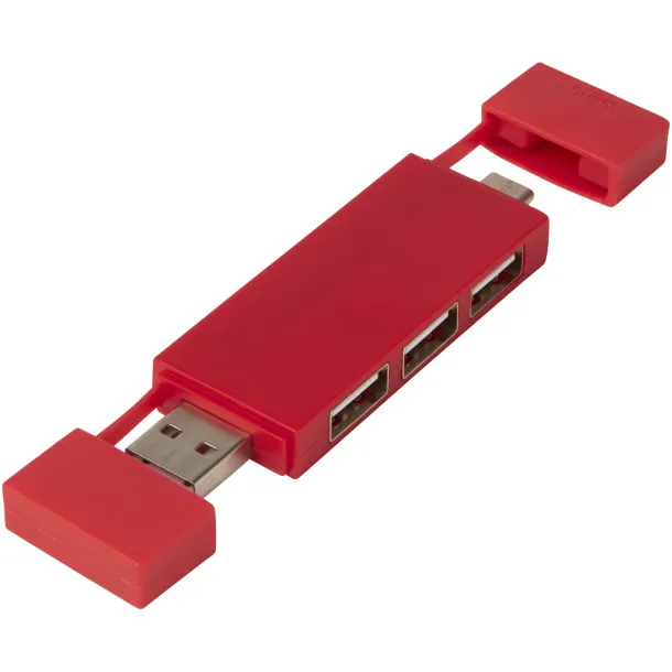 Mulan dual USB 2.0 hub Red