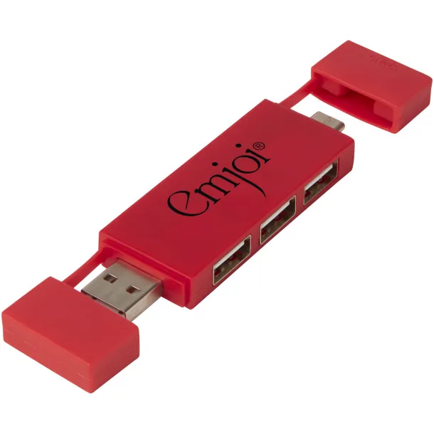 Mulan dual USB 2.0 hub Red