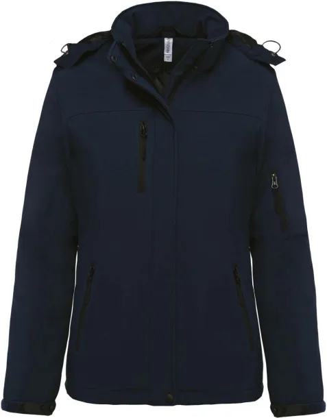  LADIES’ HOODED SOFTSHELL LINED PARKA - Kariban Navy