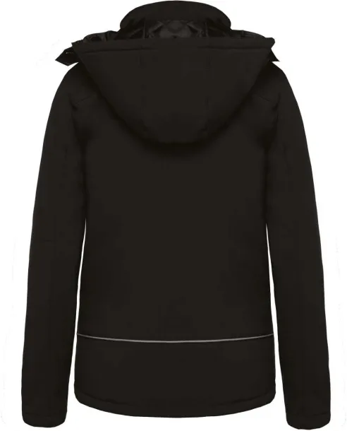  LADIES’ HOODED SOFTSHELL LINED PARKA - Kariban Black