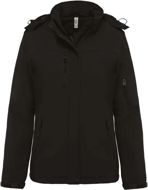  LADIES’ HOODED SOFTSHELL LINED PARKA - Kariban Black