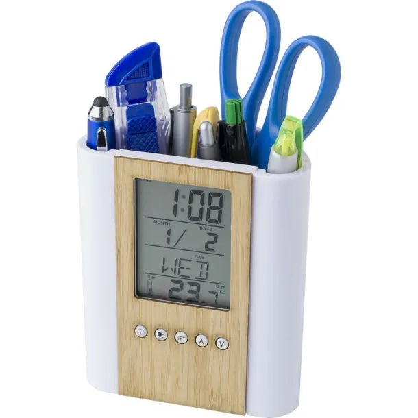  Pen holder with multifunctional clock wood