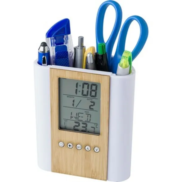  Pen holder with multifunctional clock wood