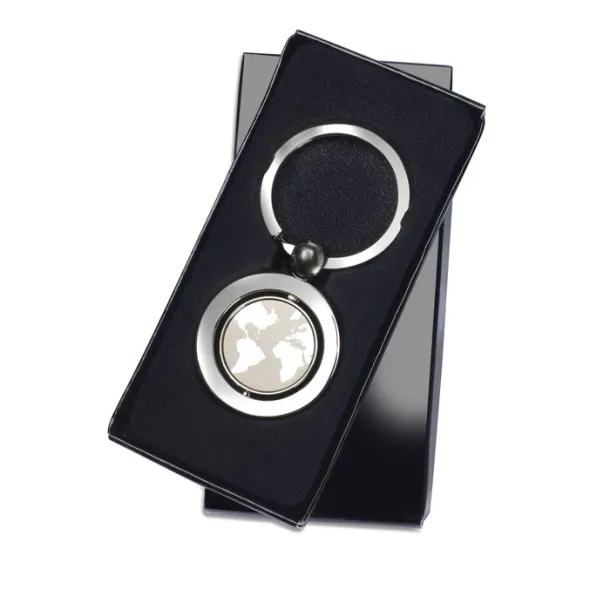 GLOBY Globe metal key ring Silver