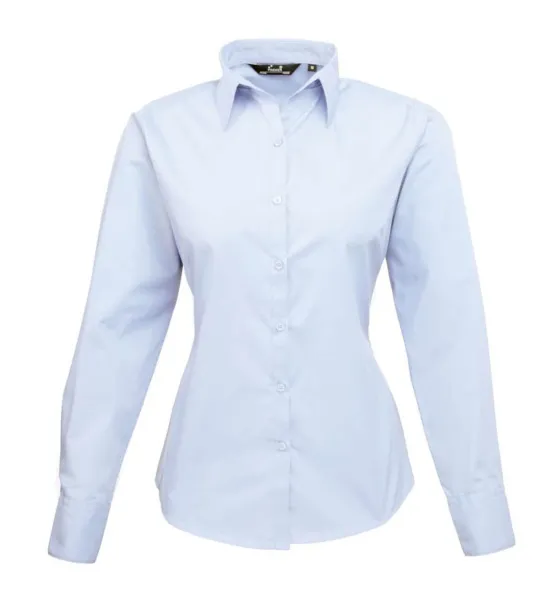  WOMEN'S LONG SLEEVE POPLIN BLOUSE - Premier Light Blue