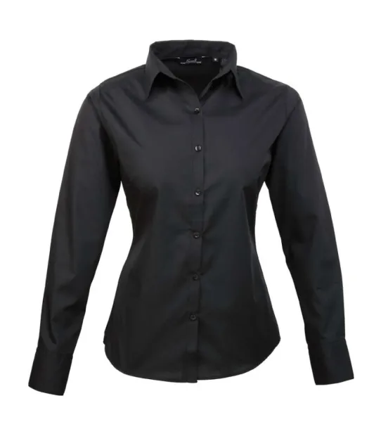  WOMEN'S LONG SLEEVE POPLIN BLOUSE - Premier Black