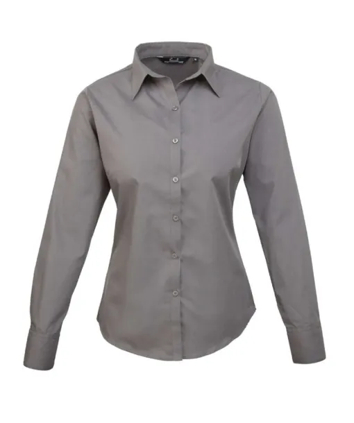  WOMEN'S LONG SLEEVE POPLIN BLOUSE - Premier Tamno siva