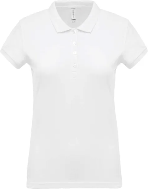  Ženska polo pique majica kratkih rukava, 180 g/m2 - Kariban Bijela