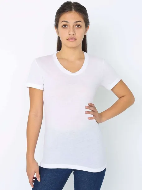  WOMEN'S POLY-COTTON SHORT SLEEVE T-SHIRT - American Apparel White