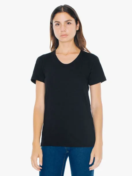  WOMEN'S POLY-COTTON SHORT SLEEVE T-SHIRT - American Apparel Black