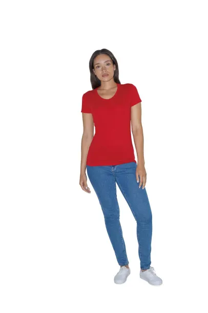 WOMEN'S POLY-COTTON SHORT SLEEVE T-SHIRT - American Apparel Apricot