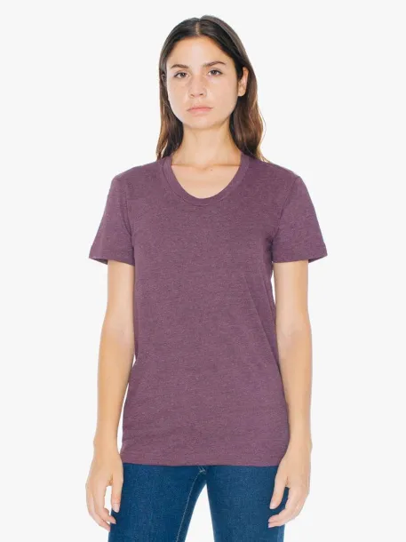  WOMEN'S POLY-COTTON SHORT SLEEVE T-SHIRT - American Apparel Heather Plum