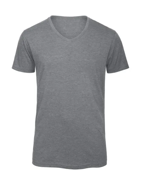  Muška kratka majica s V-izrezom, 130 g/m² - B&C Heather Light Grey