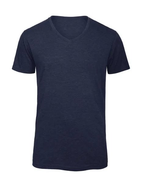  Muška kratka majica s V-izrezom, 130 g/m² - B&C Heather Navy