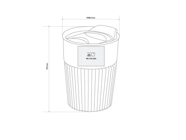 FRATELLO šalica s poklopcem, 350 ml - CASTELLI Plava