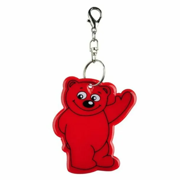 BEARY reflective key ring Red