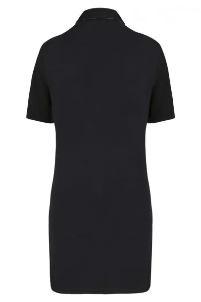  LADIES’ SHORT-SLEEVED LONGLINE POLO SHIRT - Designed To Work Black Oxford Grey