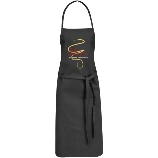 Reeva 100% cotton apron with tie-back closure Crna