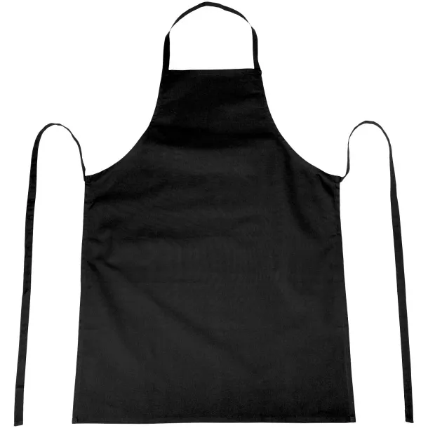 Reeva 100% cotton apron with tie-back closure Solid black