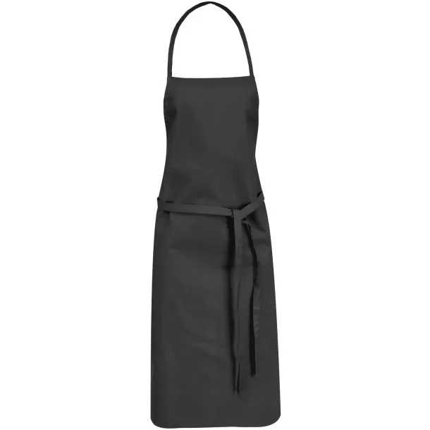 Reeva 100% cotton apron with tie-back closure Solid black