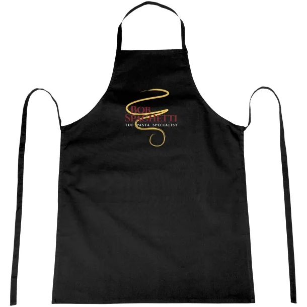 Reeva 100% cotton apron with tie-back closure Solid black