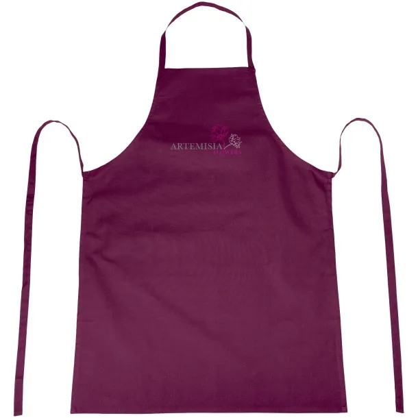 Reeva 100% cotton apron with tie-back closure Burgundy