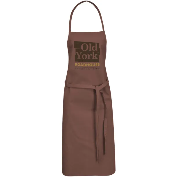 Reeva 100% cotton apron with tie-back closure Brown