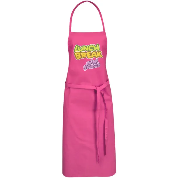 Reeva 100% cotton apron with tie-back closure Magenta