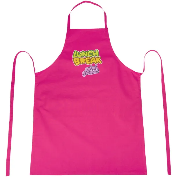 Reeva 100% cotton apron with tie-back closure Magenta