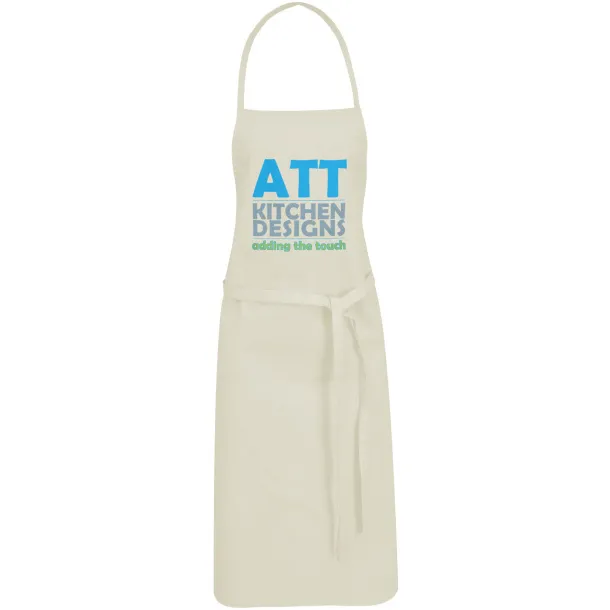 Reeva 100% cotton apron with tie-back closure Khaki