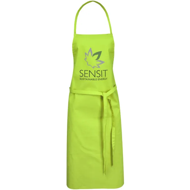 Reeva 100% cotton apron with tie-back closure Lime