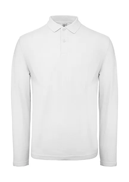  Polo majica dugih rukava, 180 g/m² - B&C Bijela