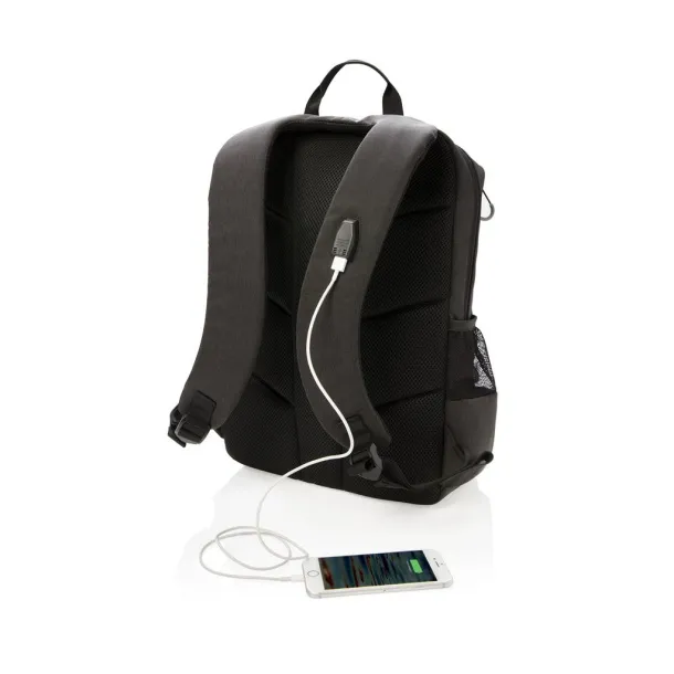  Lima 15" ruksak za prijenosno računalo s RFID-om i USB izlazom bez PVC-a Crna Siva