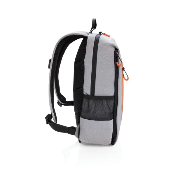  Lima 15" RFID & USB laptop backpack PVC free grey, black Orange