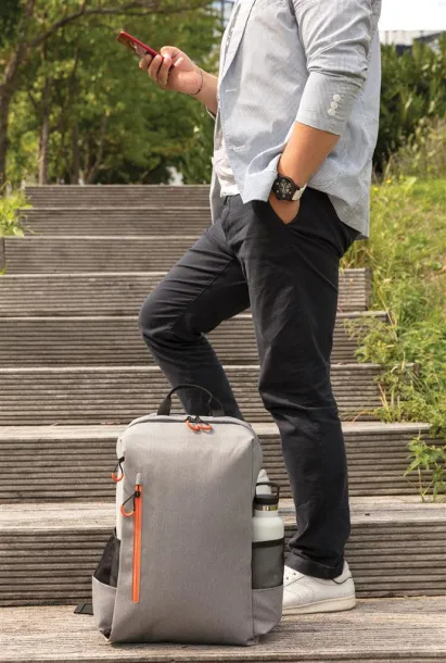  Lima 15" RFID & USB laptop backpack PVC free grey, black Orange