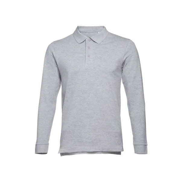 BERN muška polo majica dugih rukava, 210 g/m² Heather light grey