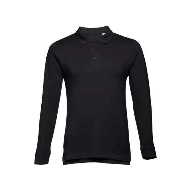 BERN Men's long sleeve polo shirt Black