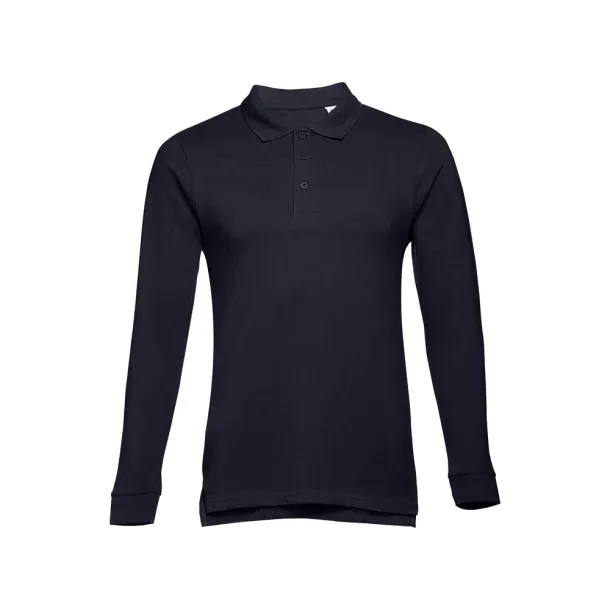 BERN Men's long sleeve polo shirt Navy Blue