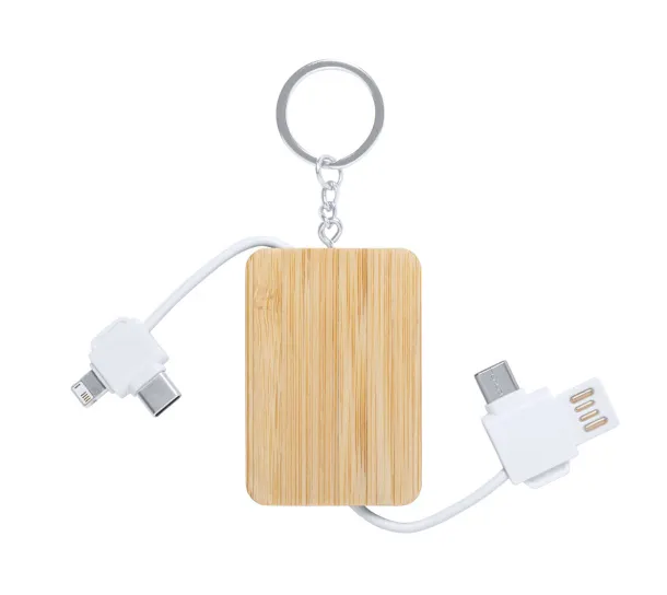 Edulis keyring USB charger cable White Natural