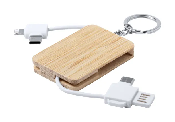 Edulis keyring USB charger cable White Natural